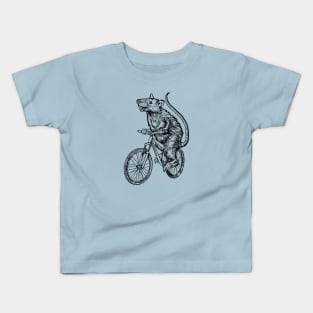 SEEMBO Rat Cycling Bicycle Cyclist Riding Bicycling Bike Kids T-Shirt